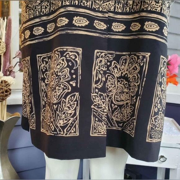 VTG Studio 1 Brown Black Floral Buttons Down Tunic Top / Dress Size 18 - Picture 6 of 9